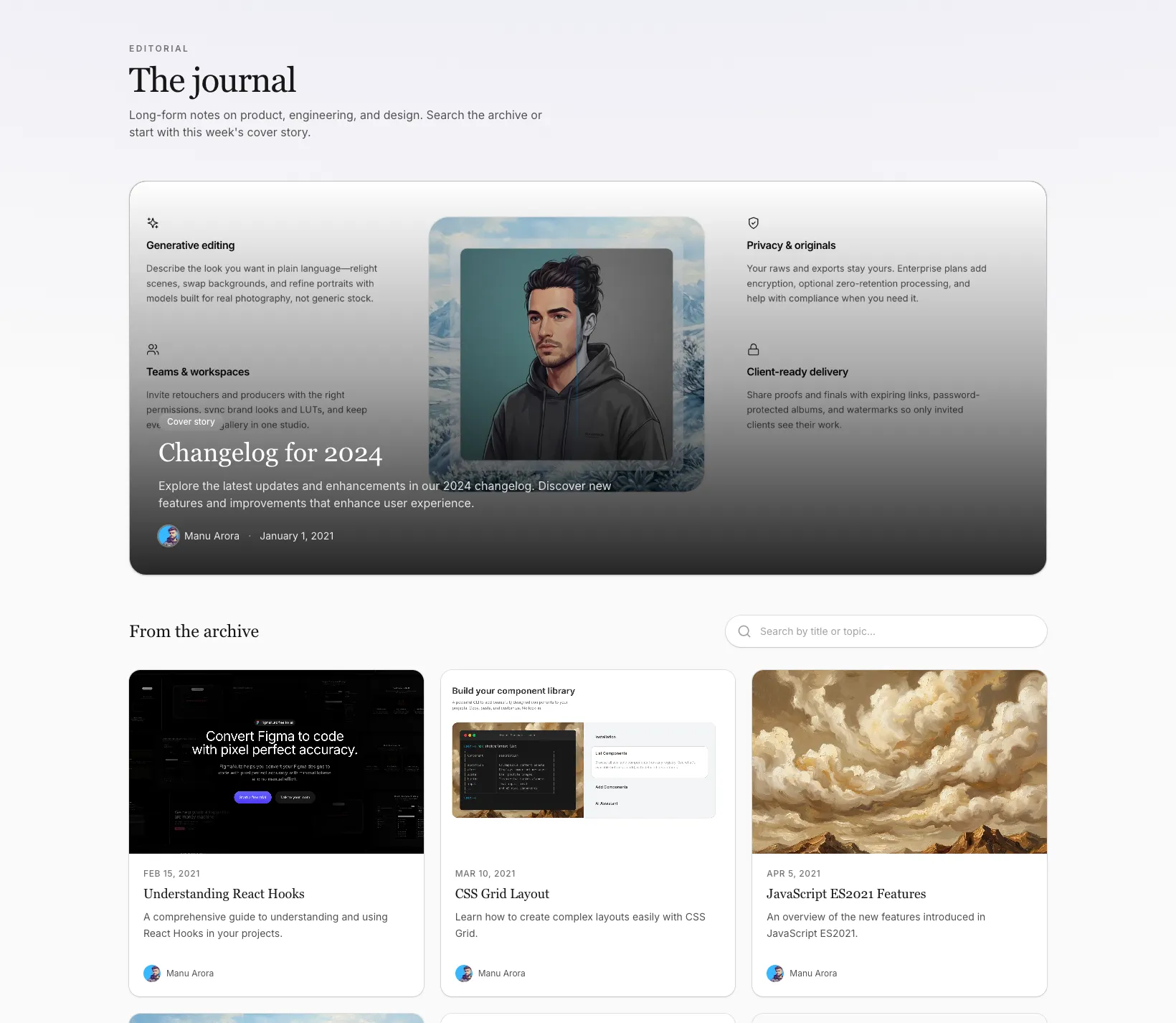 Blog With Search Magazine