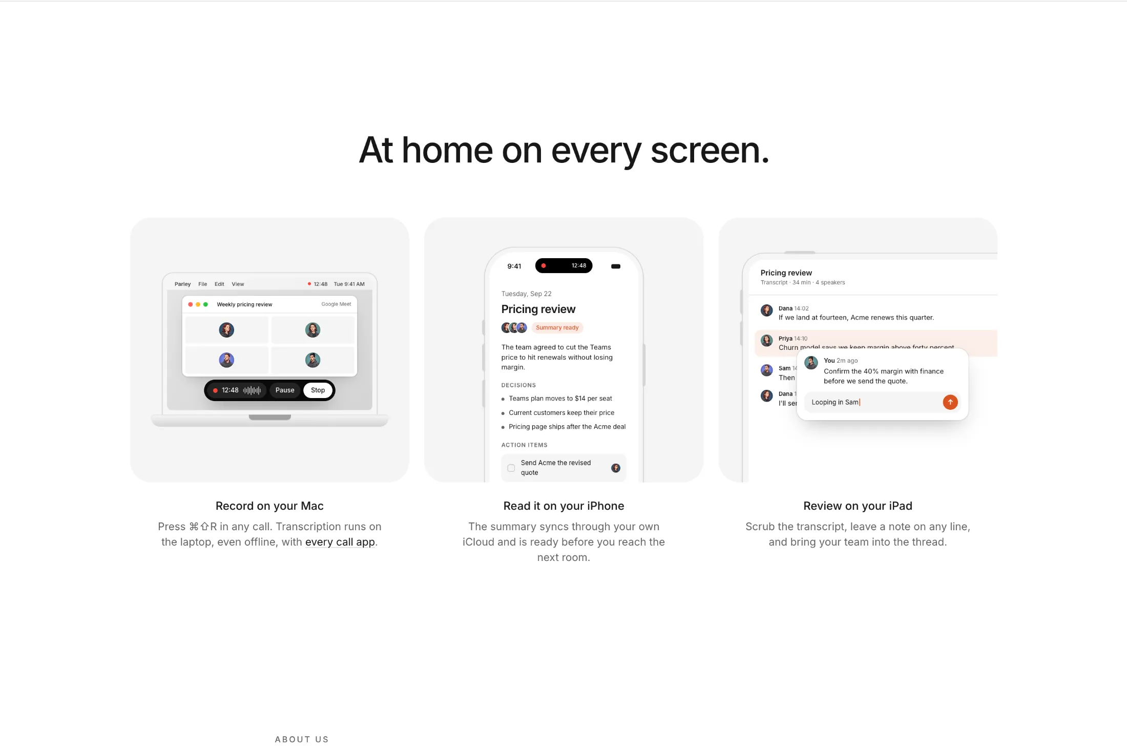 Feature Grid With Minimal Illustrations