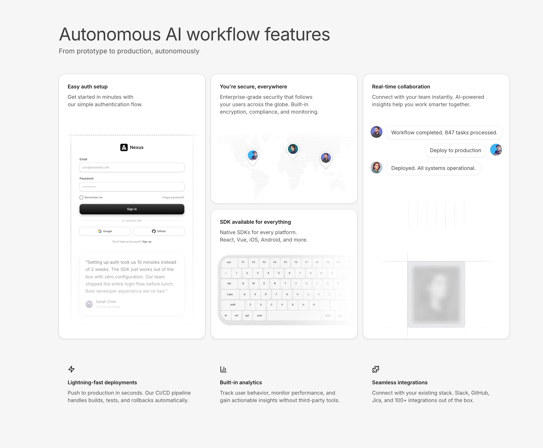 Feature Section With Vertical Grids