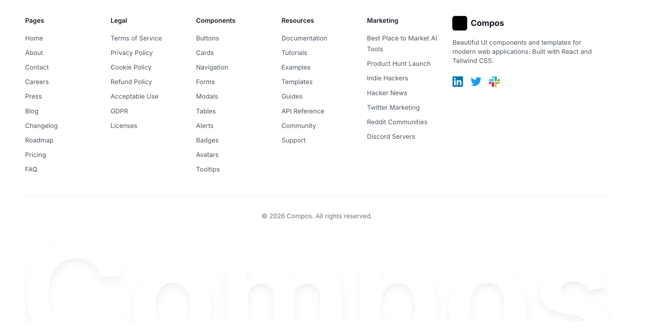 Footer With Big Text