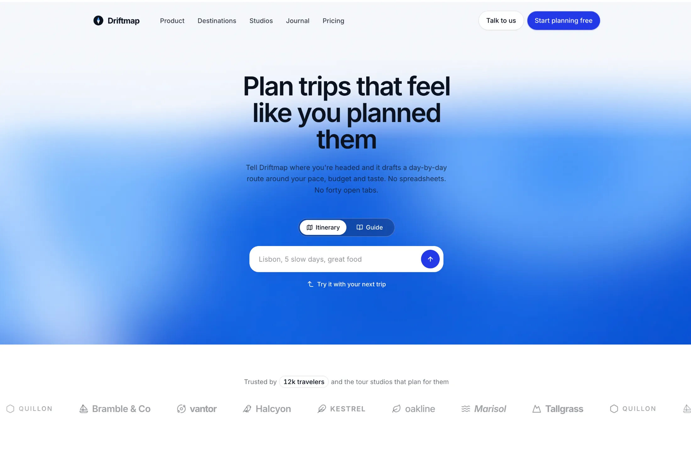 Hero With Fluid Gradient And Planner