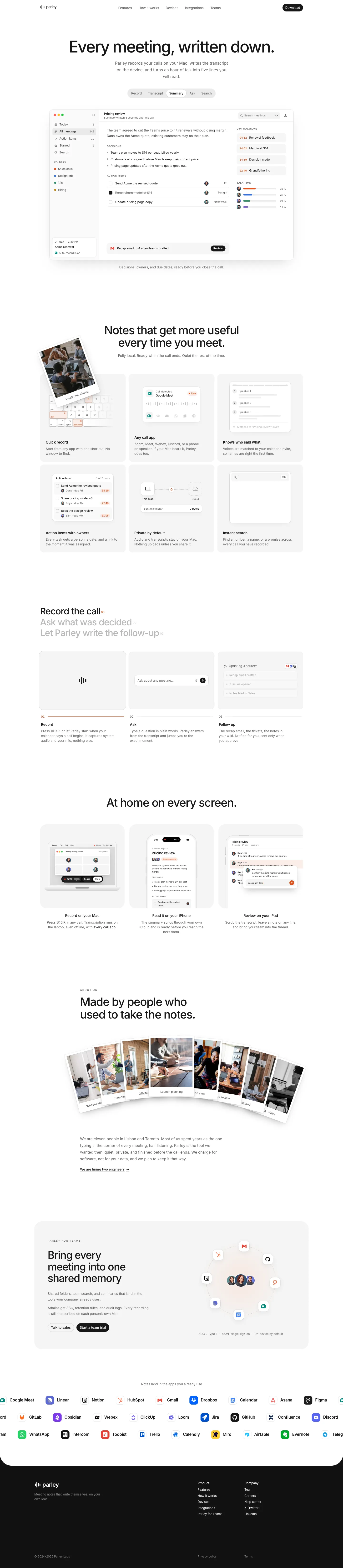 Meeting Notes Landing Page full page preview
