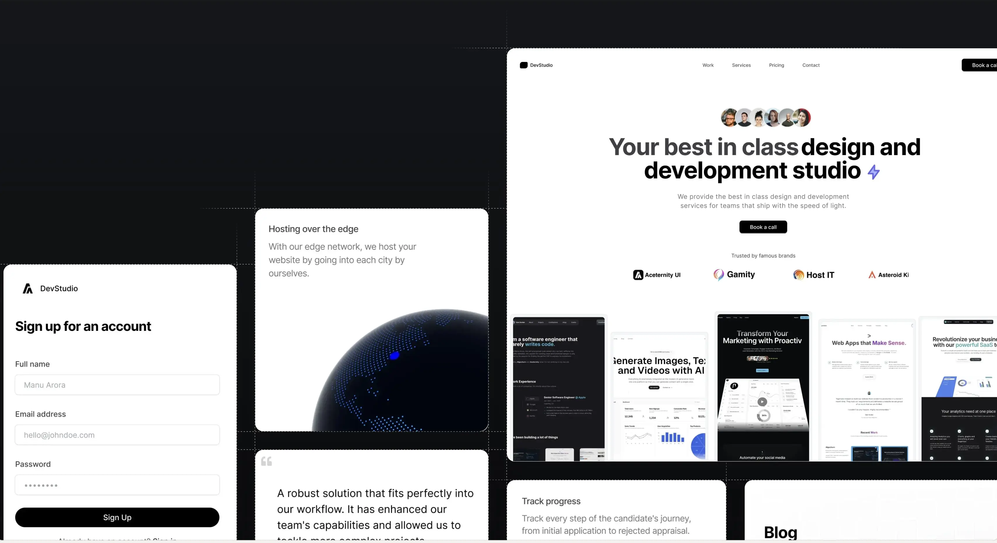 Aceternity UI Pro Demo - Dark Mode
