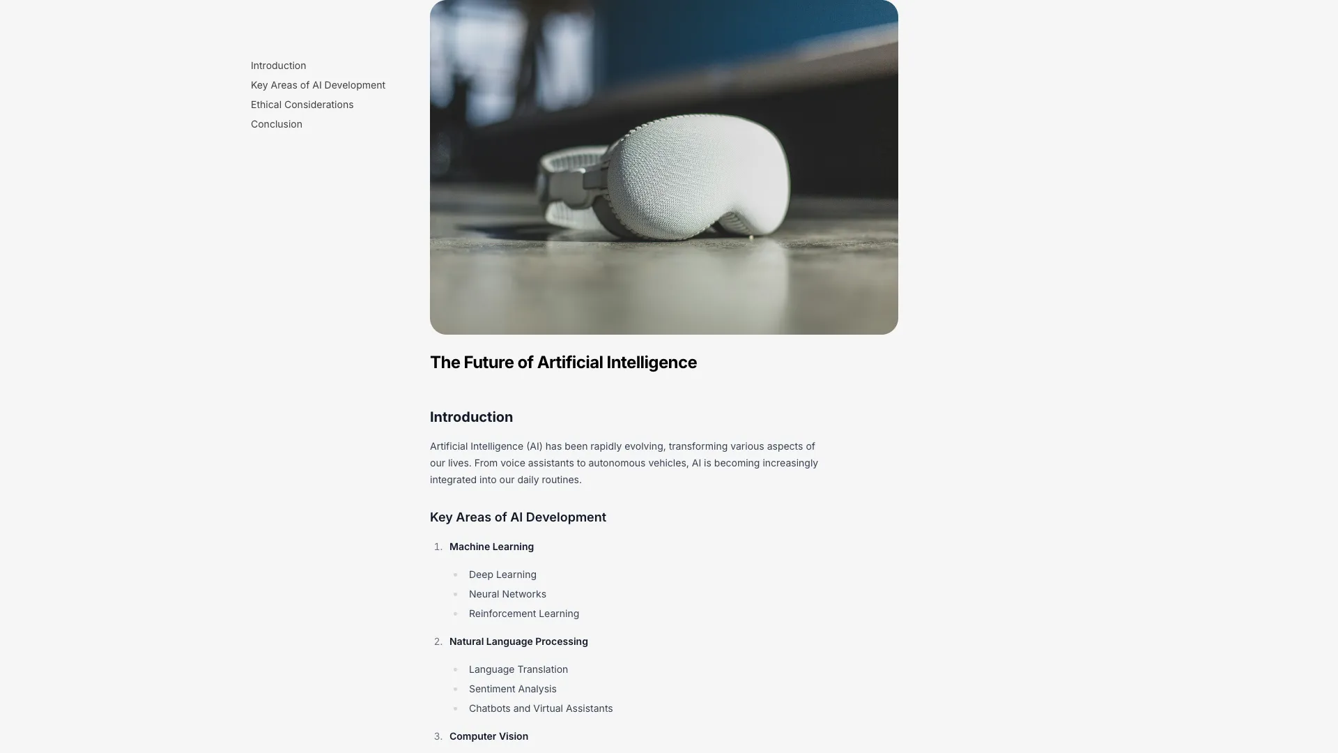 Blog Content With TOC