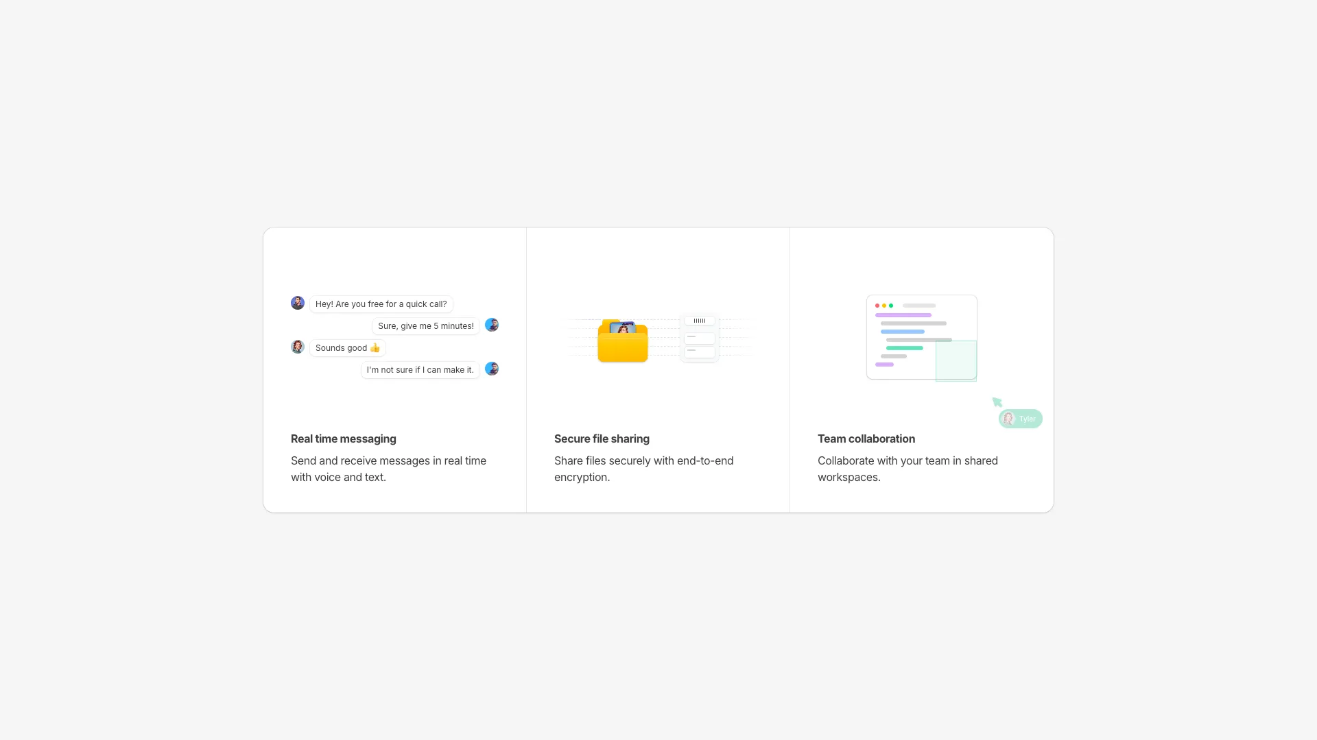 Features Section With Skeletons