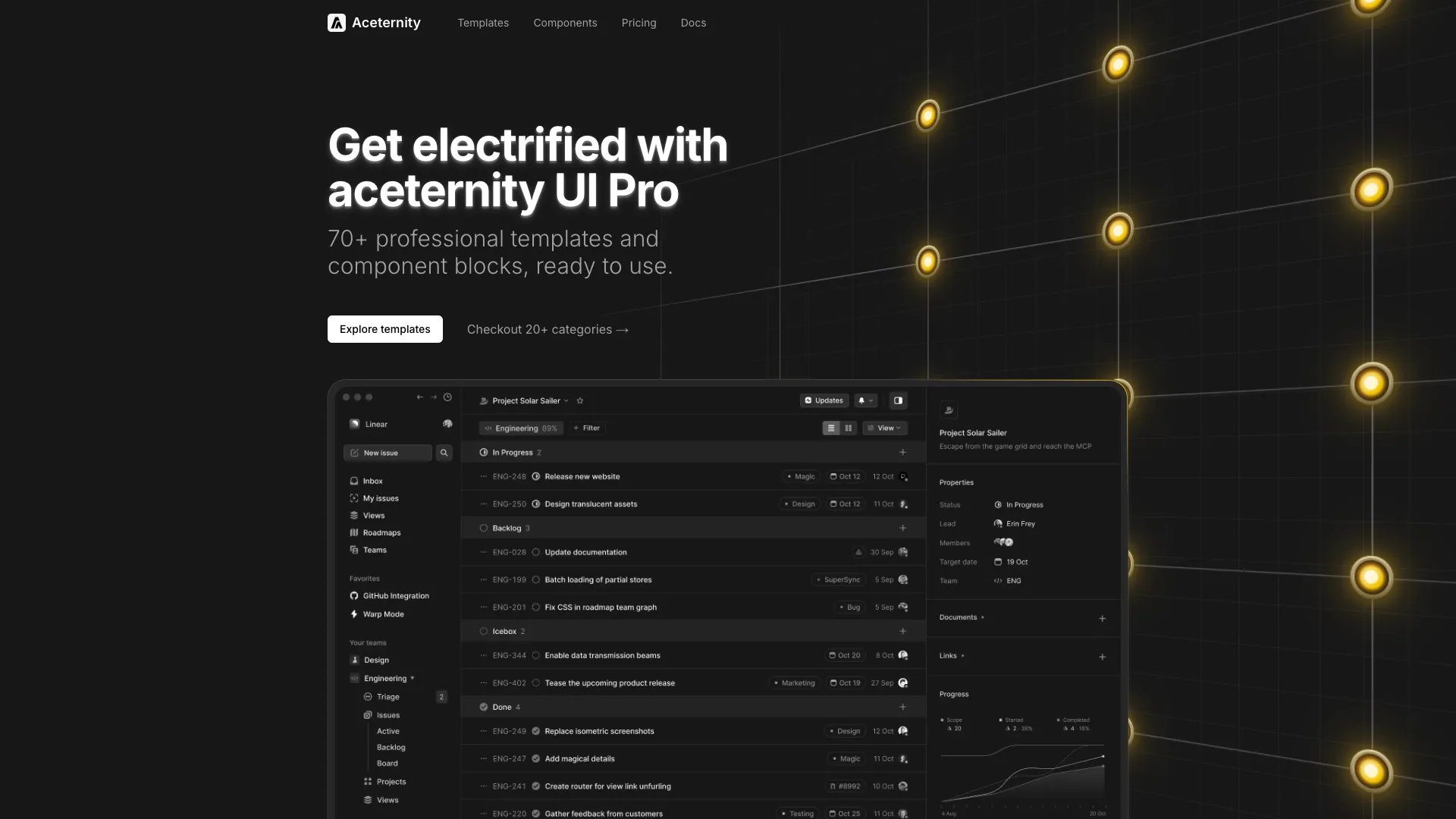 Hero Section With Flickering Lights