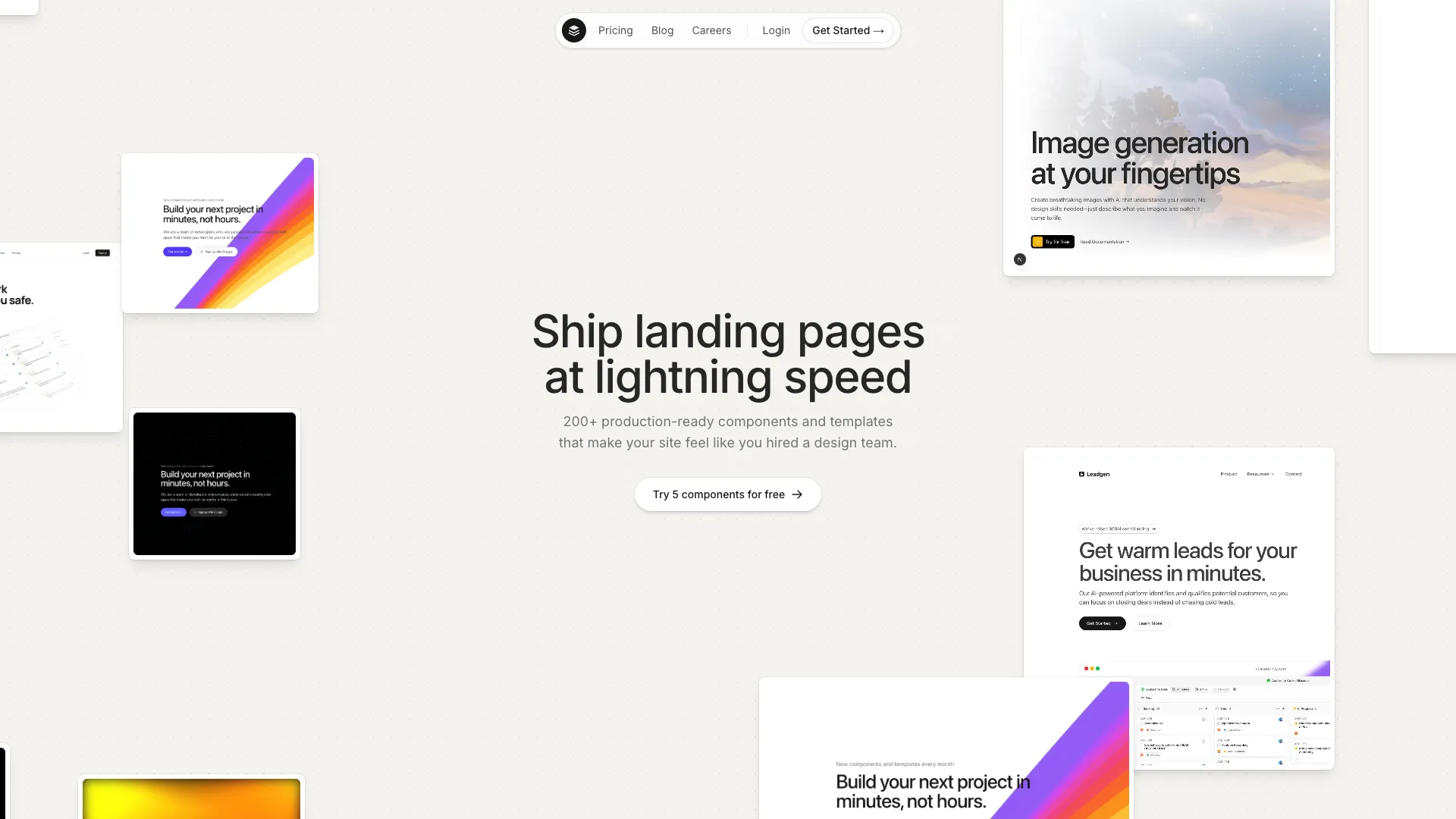 Hero Section With Infinite Scroll Cards