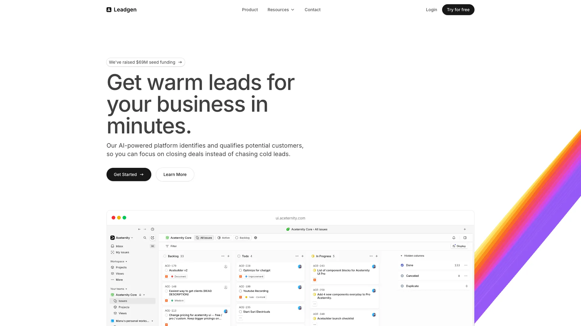 Hero Section With Multi Color Background