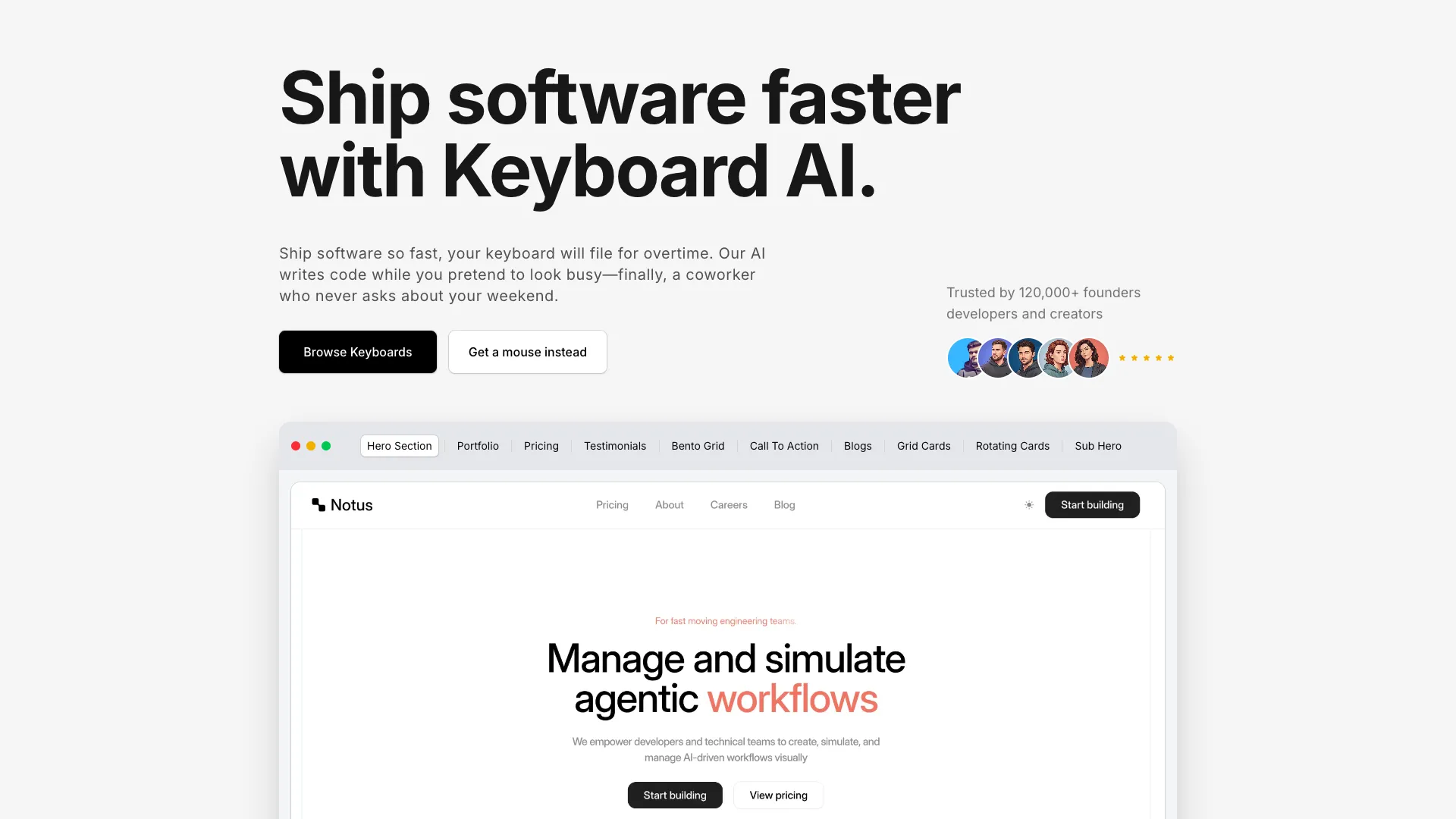 Hero Section With Tabs