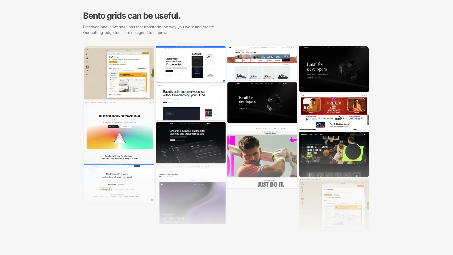 Masonry Bento Grid With Images