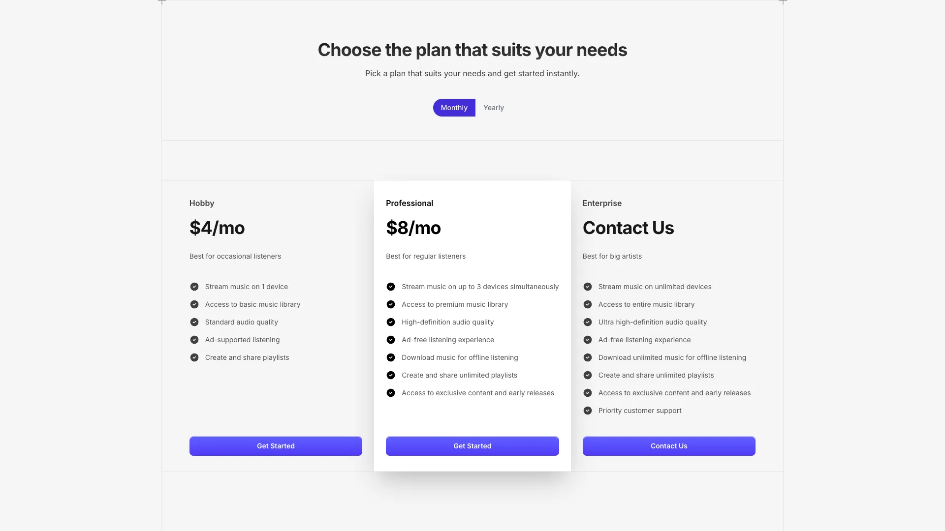 Pricing With Switch And Add On