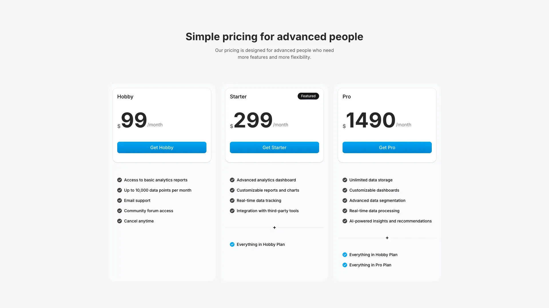 Simple Pricing With Three Tiers
