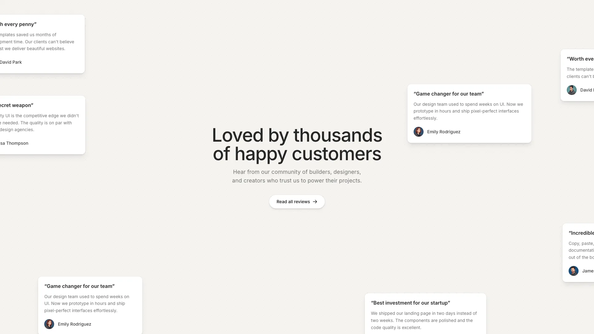 Testimonials Background With Drag