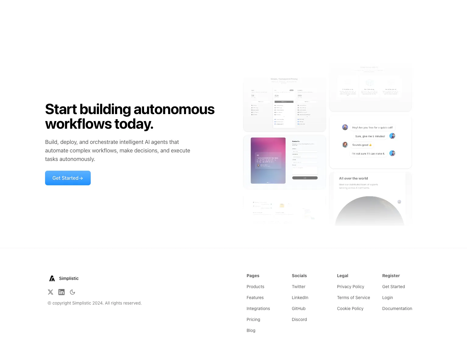 Simplistic SaaS Template | Aceternity UI Templates